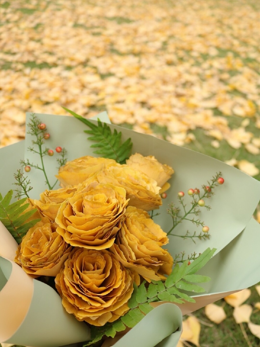 银杏叶花束收藏秋天的记忆