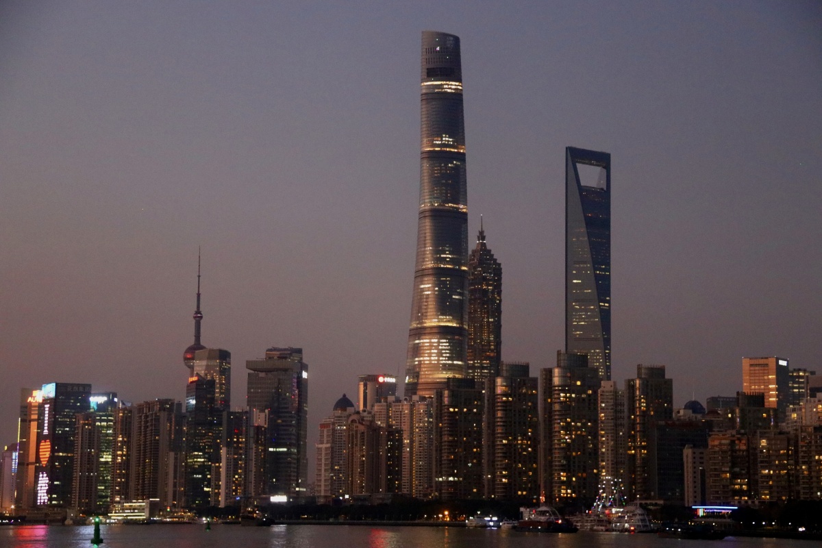 上海陆家嘴的黄昏