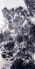 《水墨山水系列》之九 2017, 138cmX68cm,纸本水墨