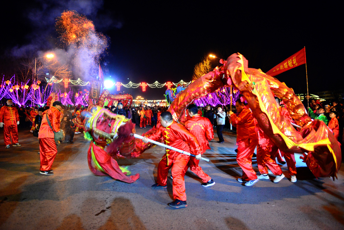 二月二龙抬头临清社火舞龙