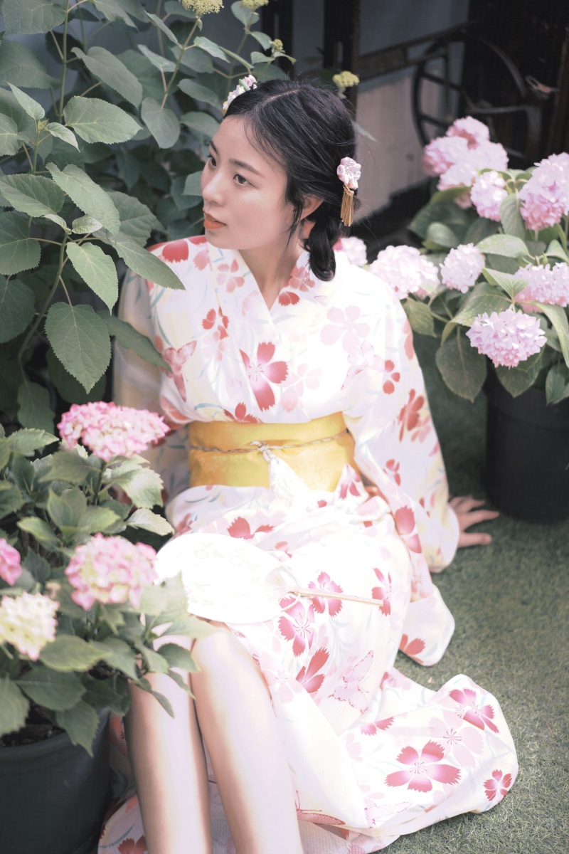 夏日和服和绣球更配哦