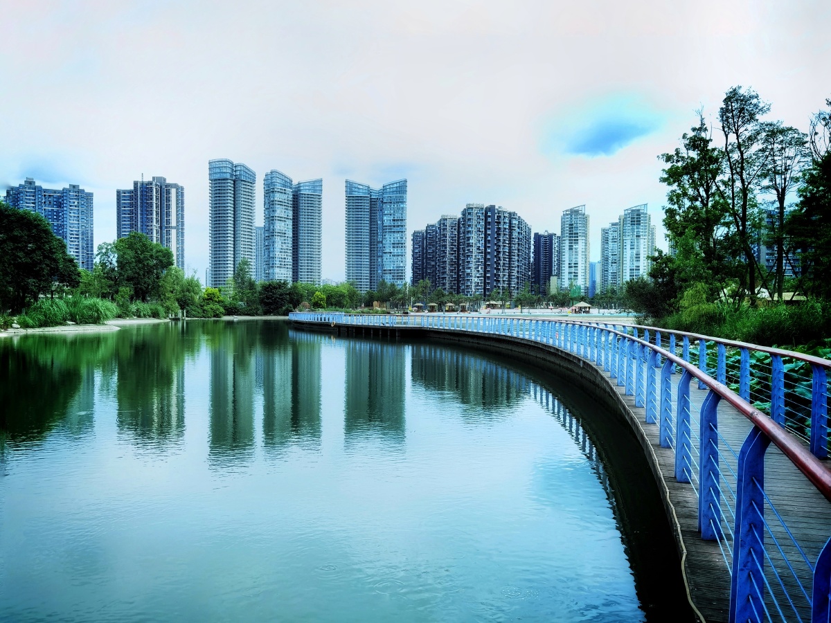 公园城市拍摄于成都市桂湖公园