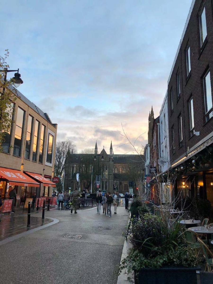 英国小镇伍斯特的市中心