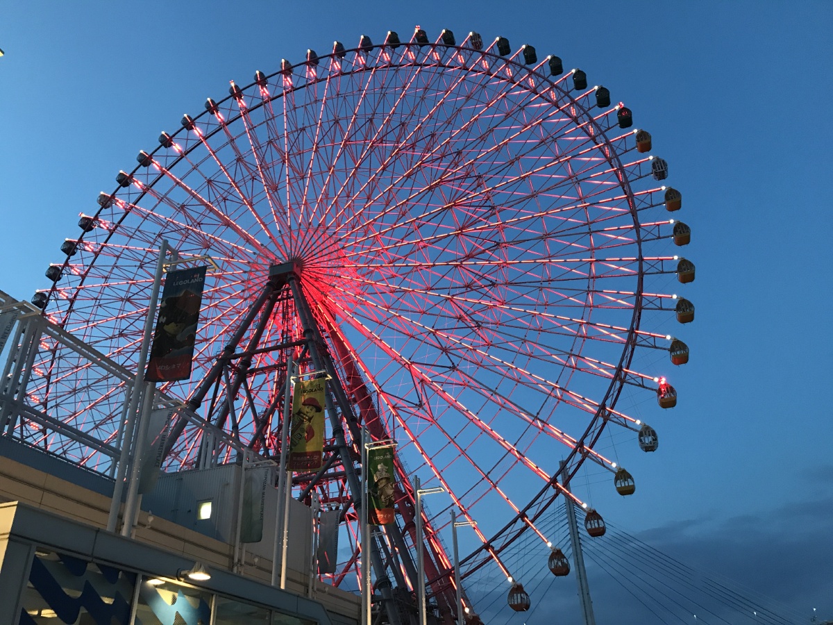 大阪摩天轮,夜色衬托下更显魅力.