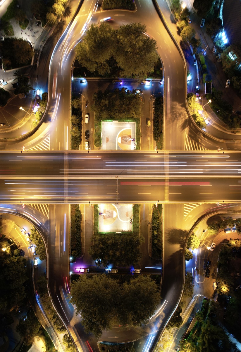 无人机航拍昆明二环西路夜景