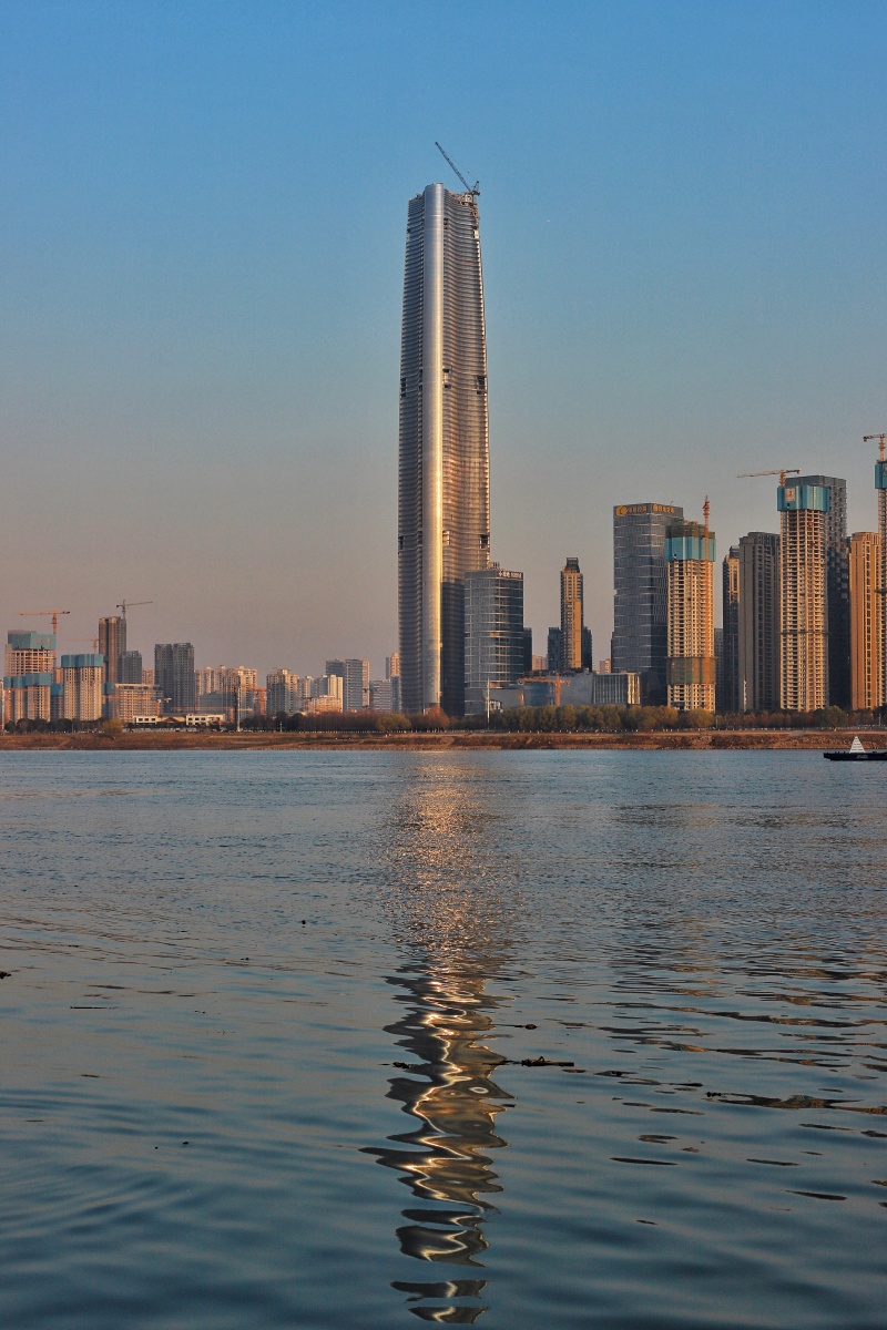 风景武汉市汉口江滩美景