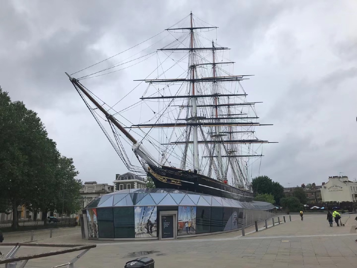 卡蒂沙克号cutty sark,这艘船是典型的19世纪快速帆船(clipper ship),