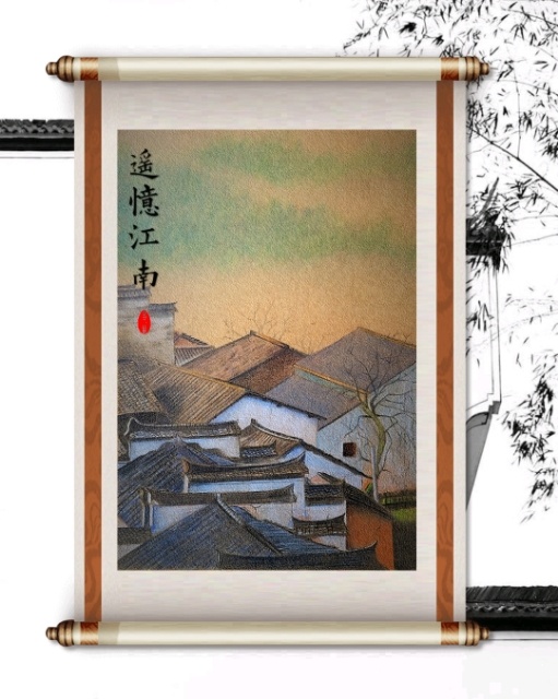 彩铅手绘遥忆江南