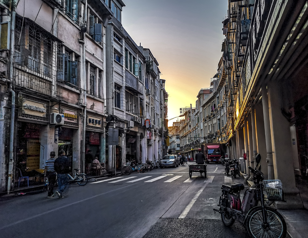 厦门中山街傍晚时分