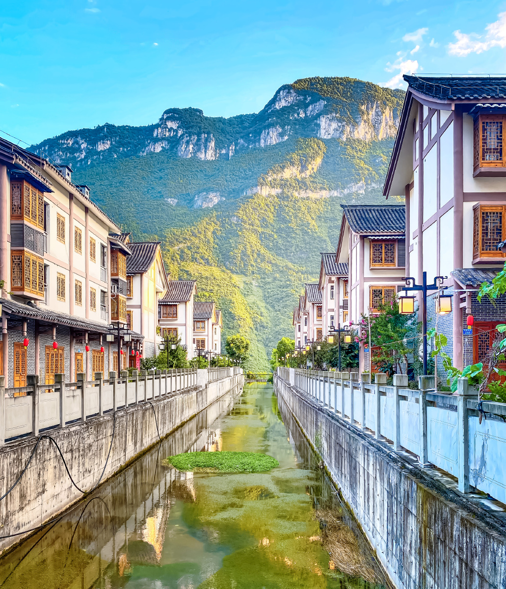 重庆武隆羊角古镇青山绿水间宁静致远