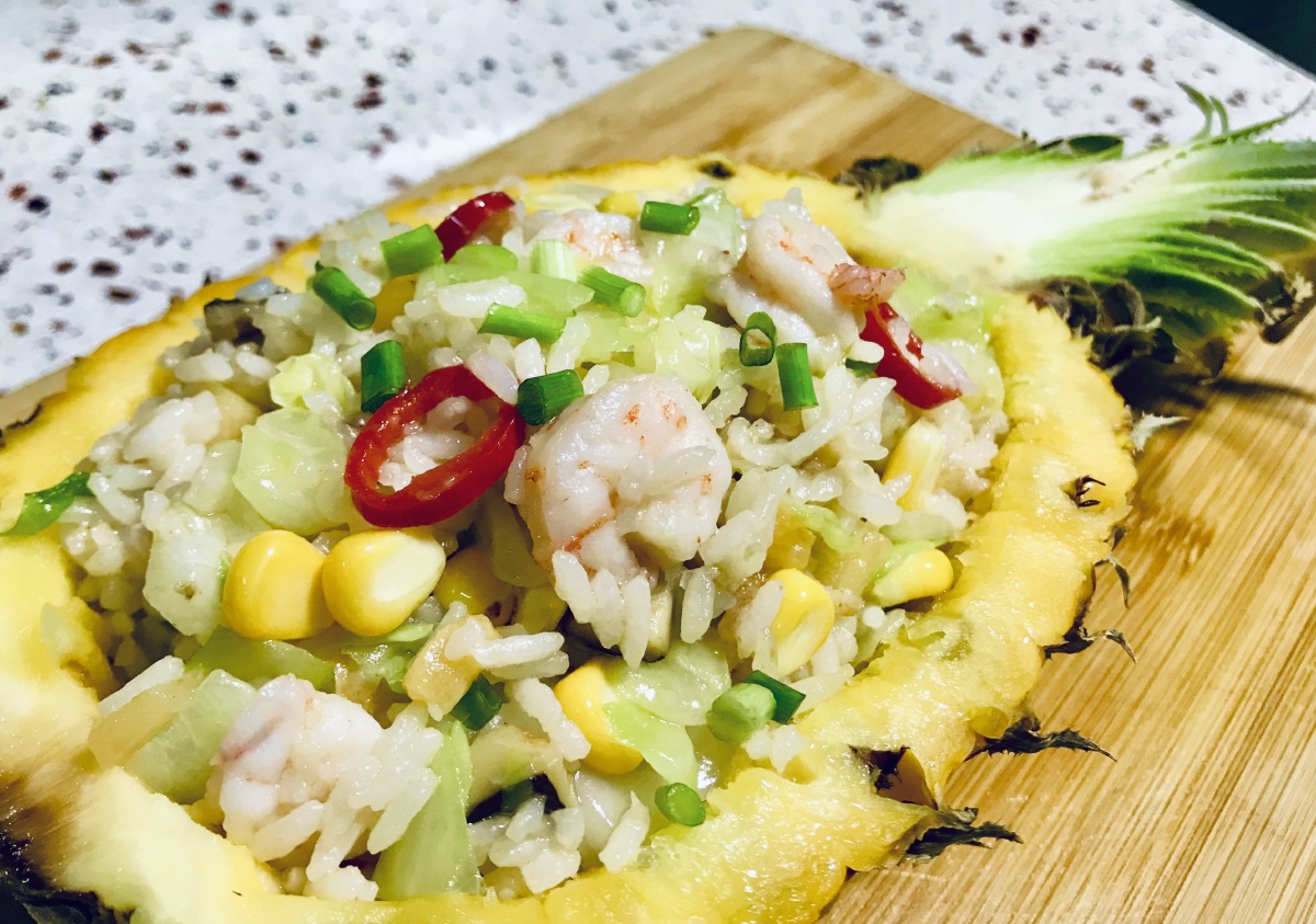 哈密瓜虾仁炒饭