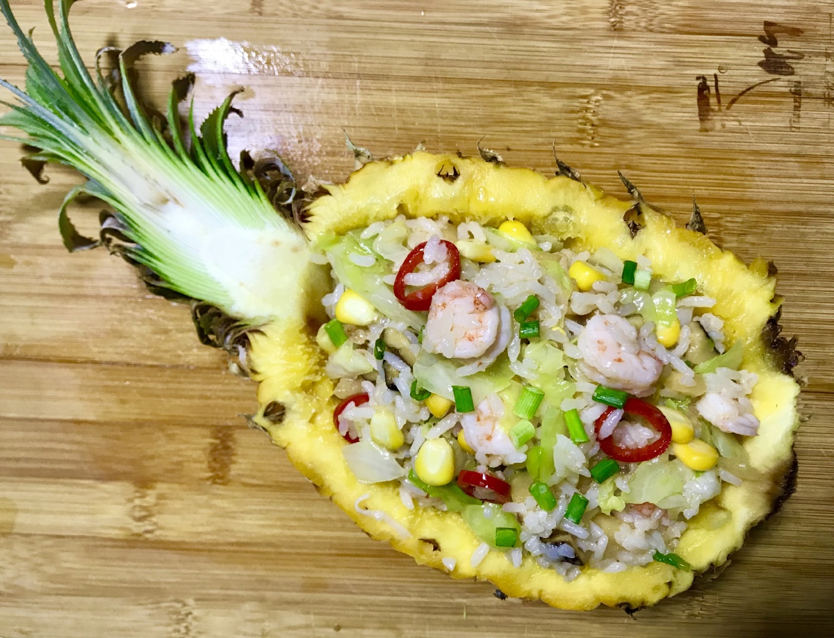 哈密瓜虾仁炒饭