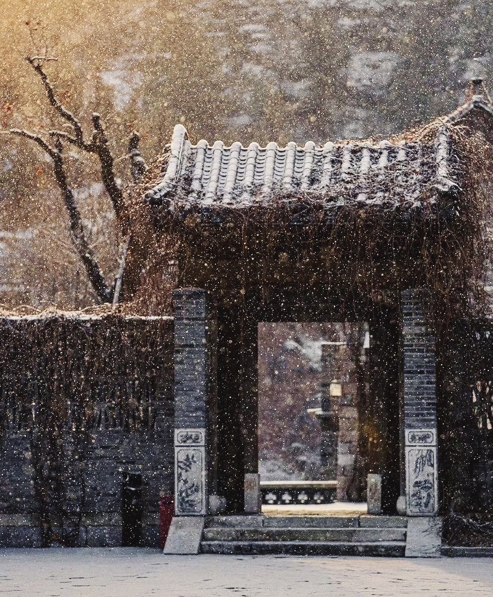 古北水镇下雪了