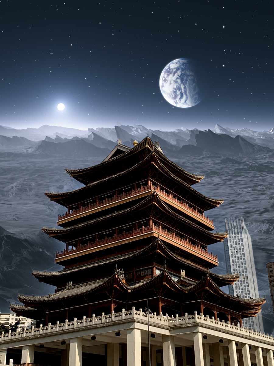 天际线城市广场摄影宗教日光月球之巅滤镜寺庙建筑物建筑#宝塔宫殿