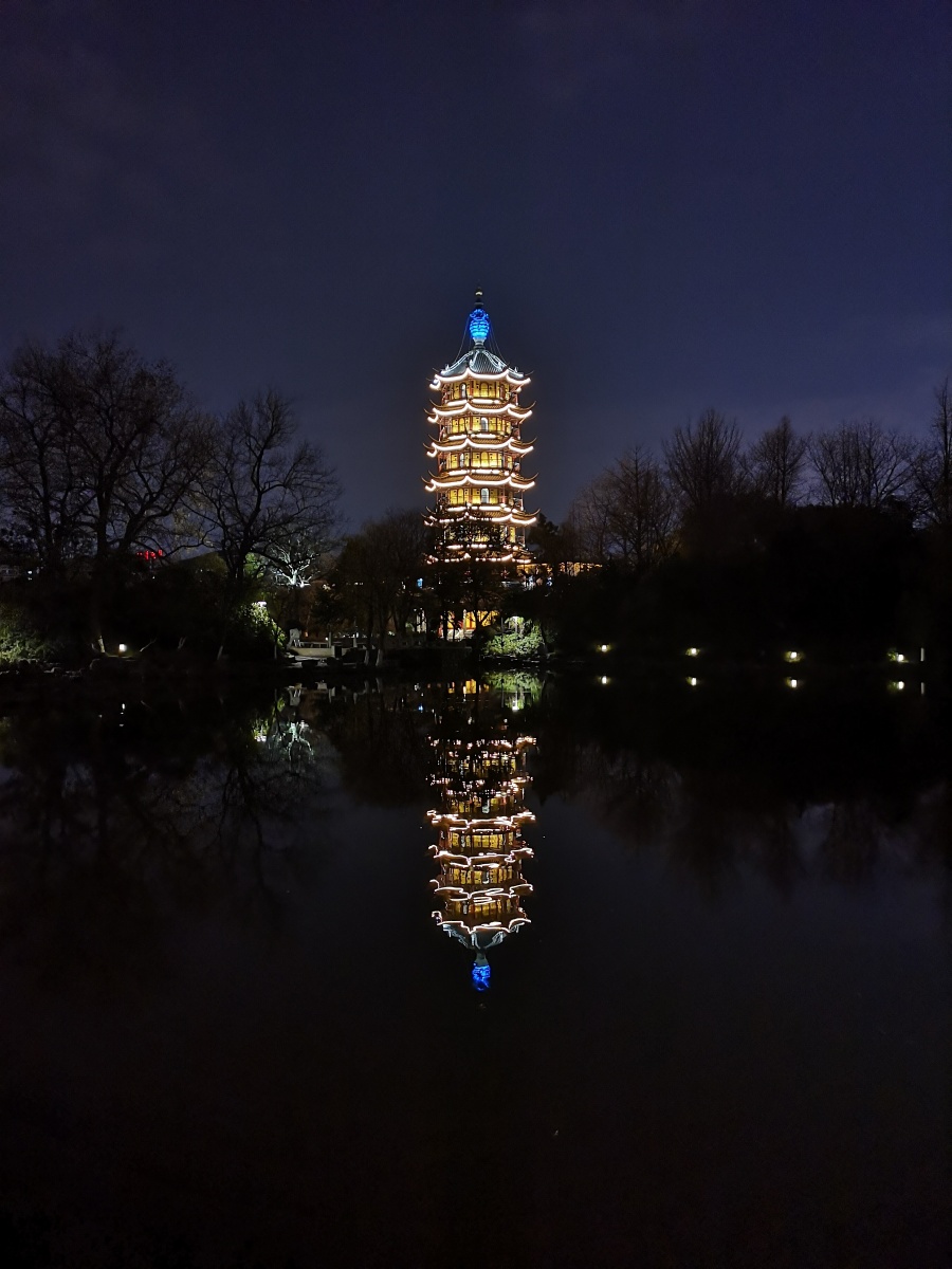 天宁宝塔文笔塔夜景