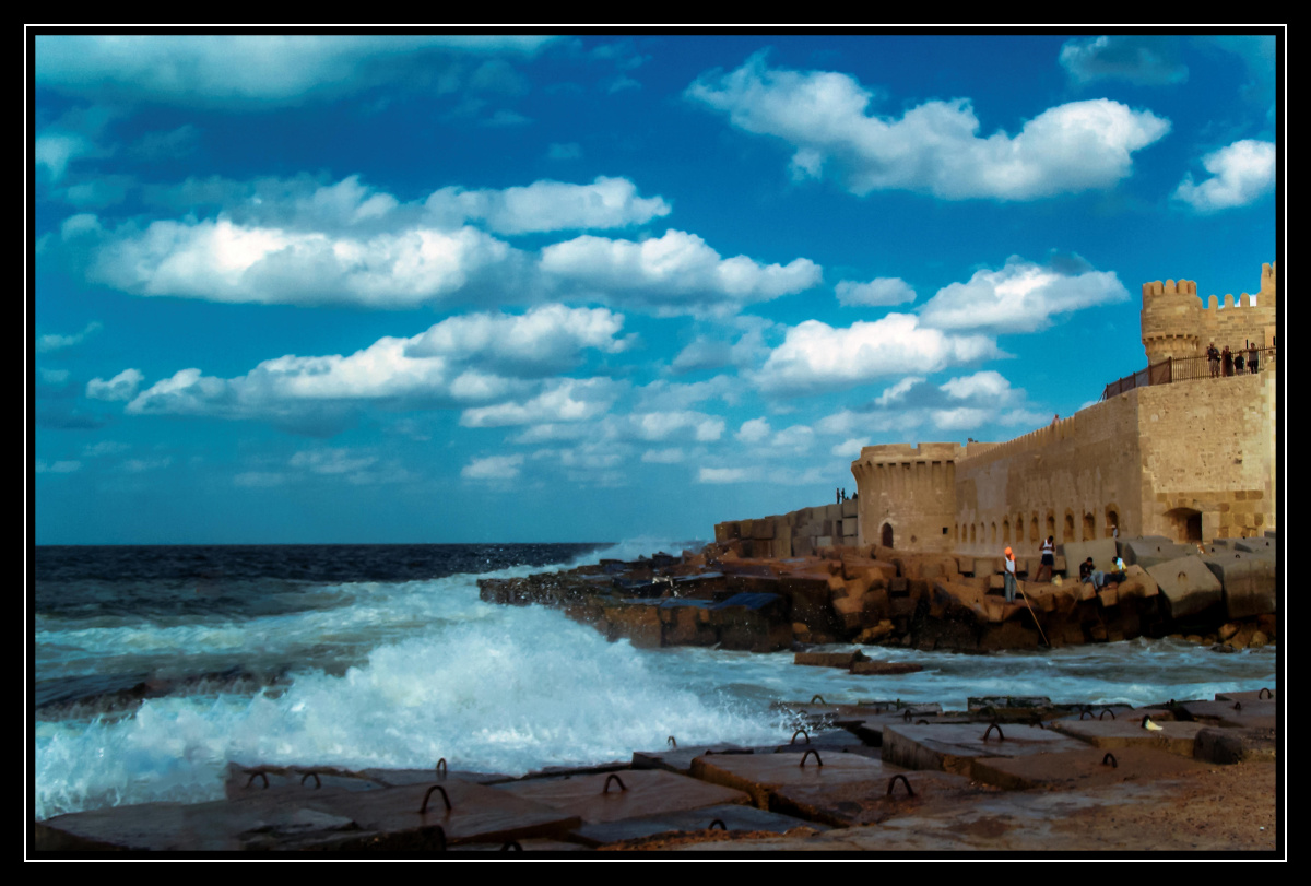 地中海边埃及亚力山大城