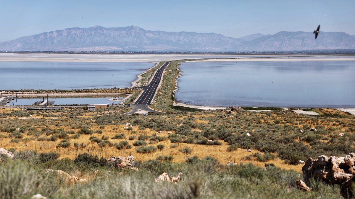 大盐湖(二)位于美国中西部地区犹他州的大盐湖(great salt lake)是西