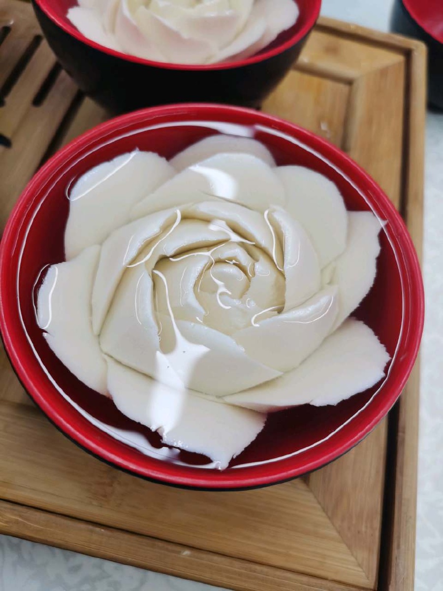 一朵花豆腐,一碗,食物艺术