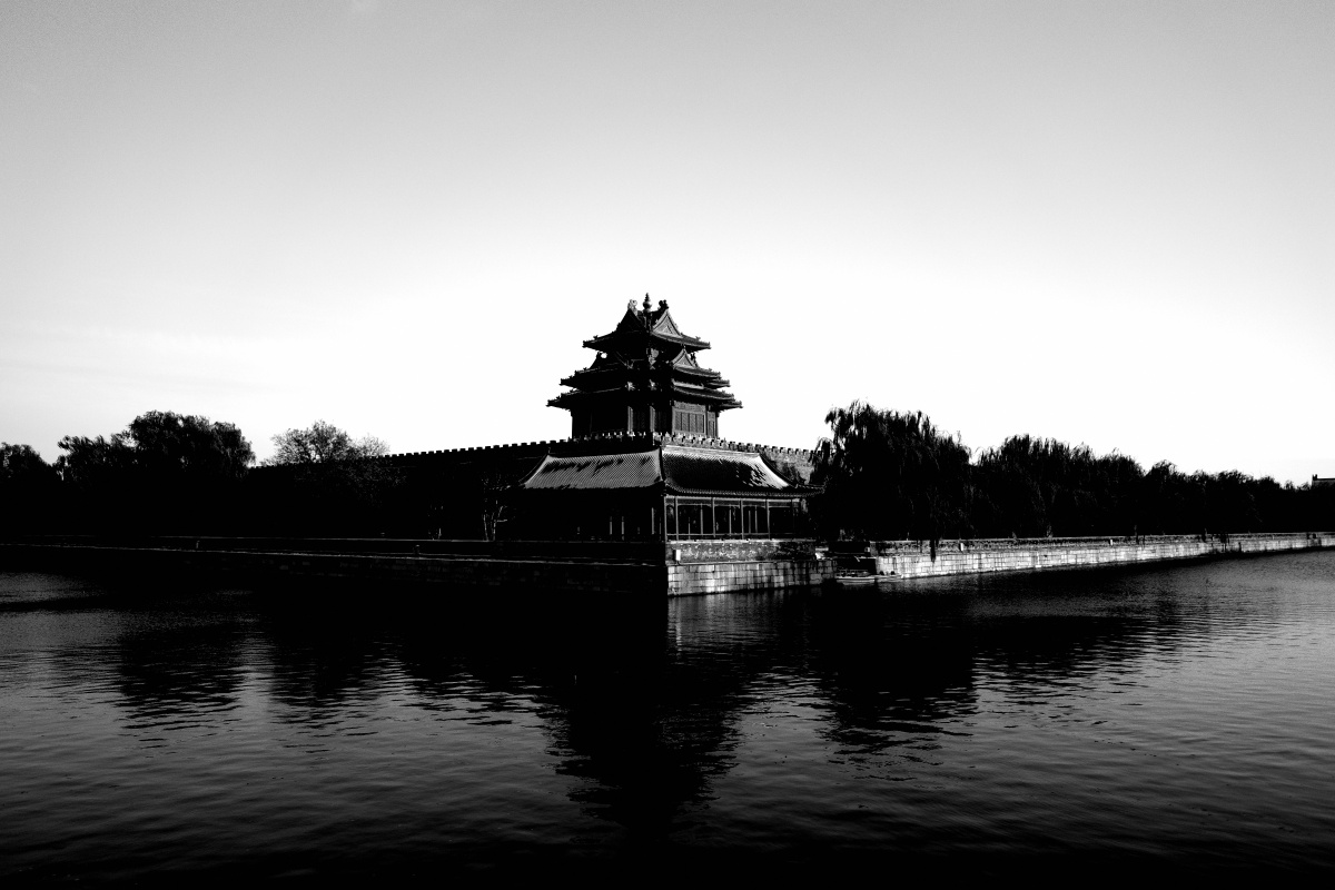 黑白角楼北京故宫