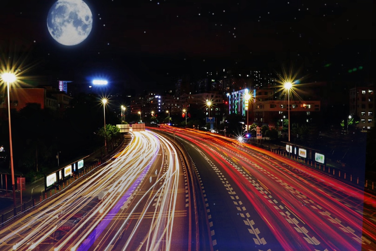 上马路_del_#星星32858车轨夜景#延时摄影无人深圳路灯中国摄影师联盟