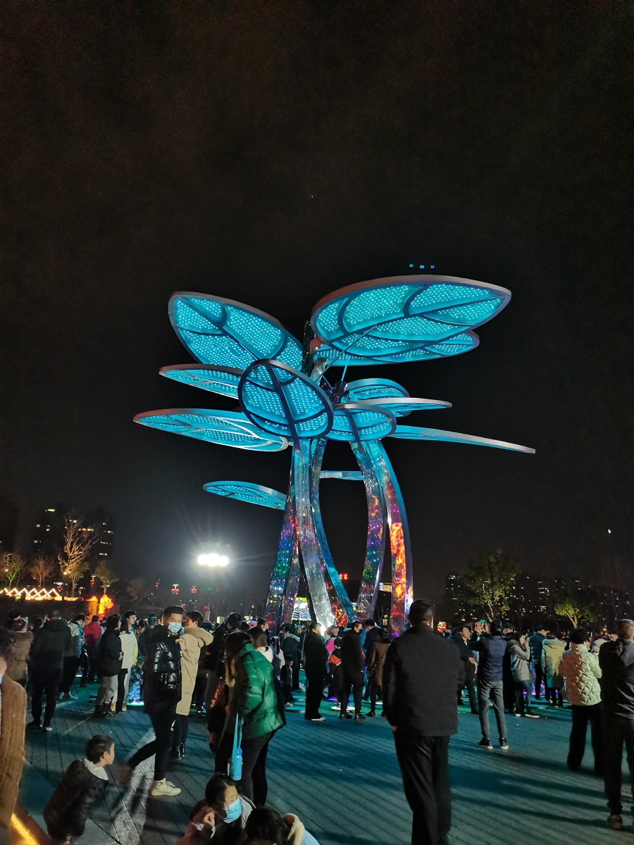 疫情春节,游人踏春,打卡网红点,嘉兴网红桥,秀湖灯会 - 马上飞 - 图虫