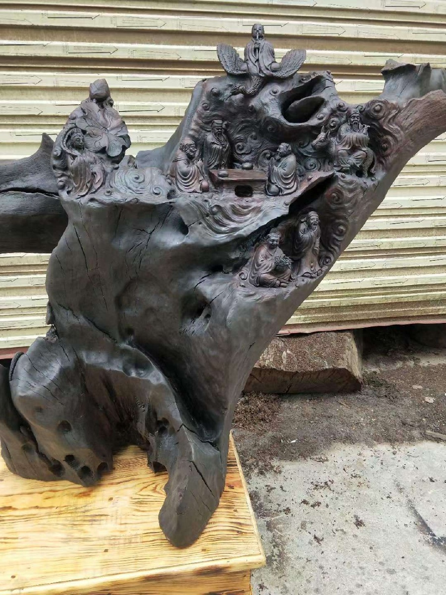 新作品八仙过海红椿阴沉木长172宽66高165含低坐50整体无拼接雕工细作