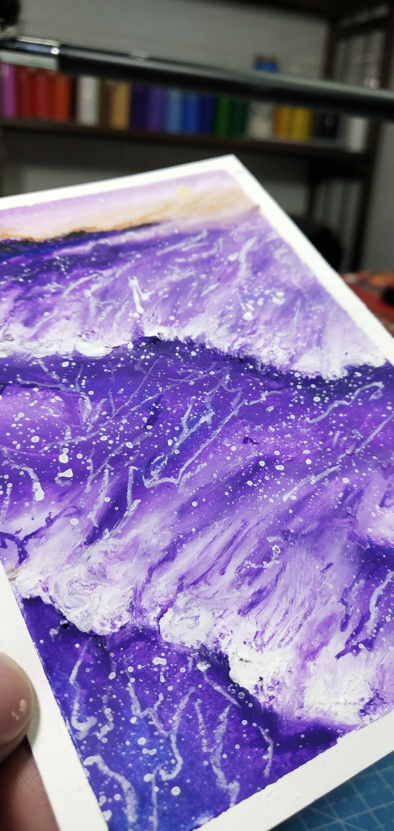 手绘紫色小海浪小作品分享希望你们会喜欢