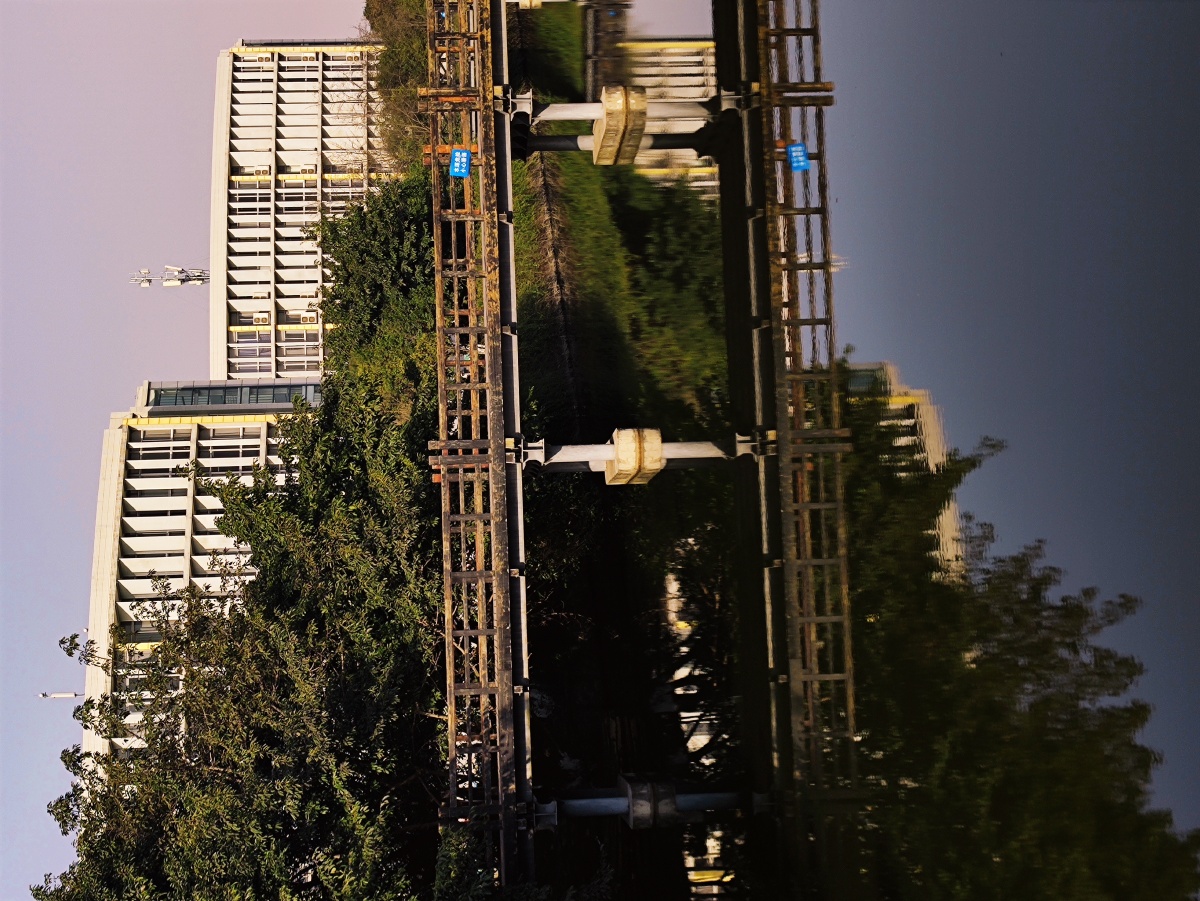 在成都冬日的温暖阳光和淡淡蓝天下四川大学江安校区第一教学楼在小