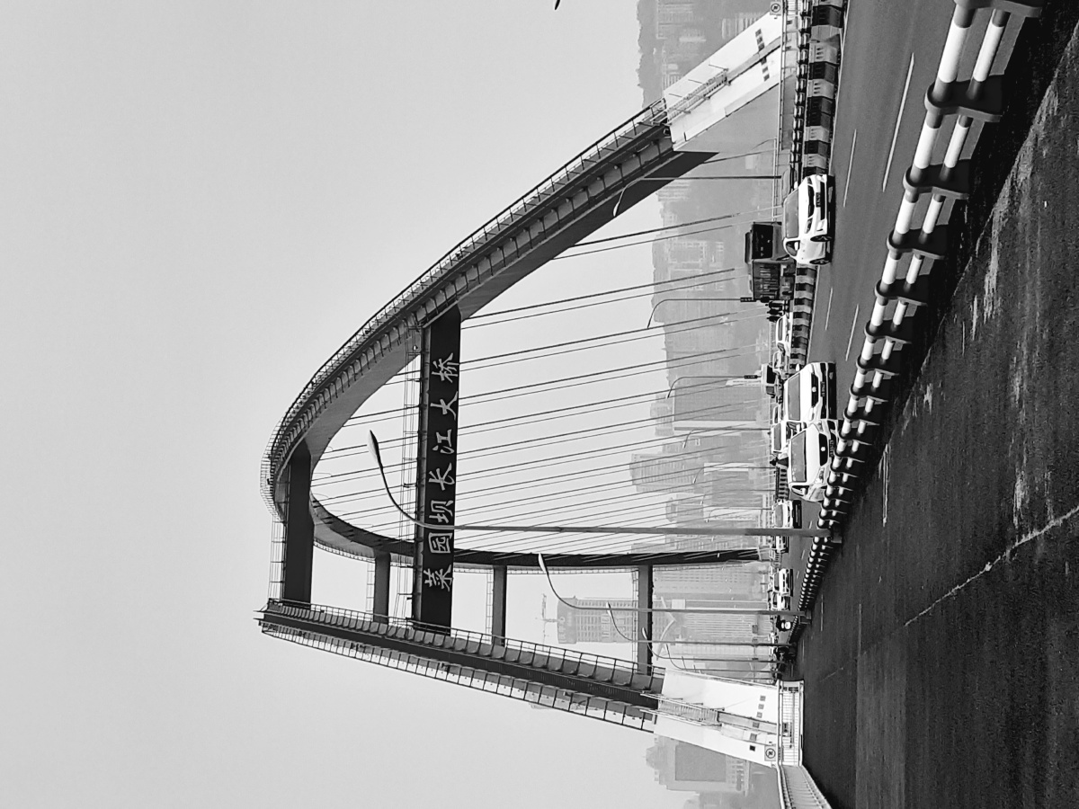 菜园坝长江大桥 黑白摄影 手机实景拍摄底图