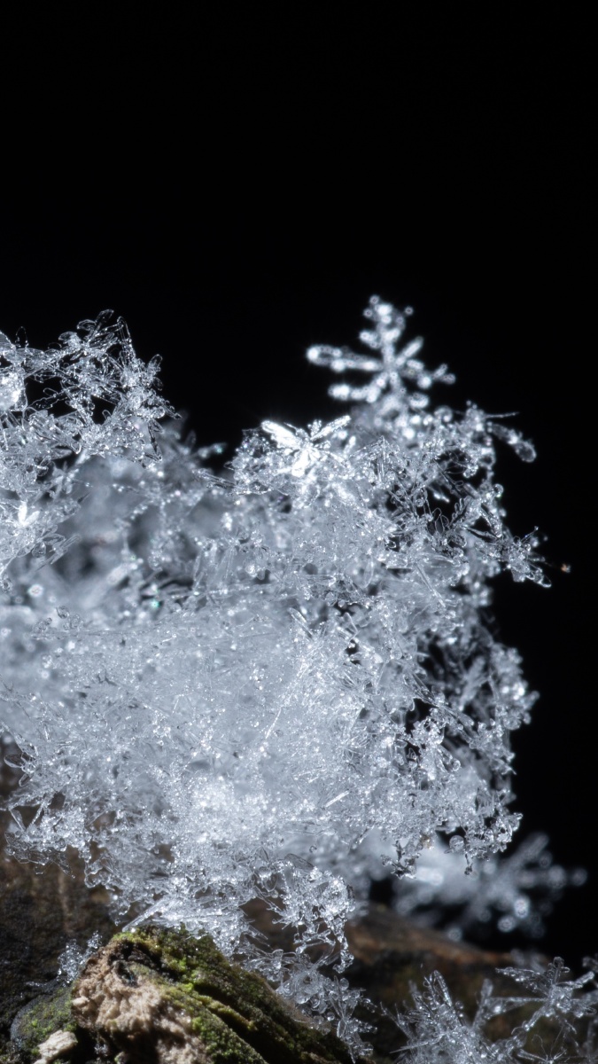 难得的冬季雪花76晶莹剔透的六边形