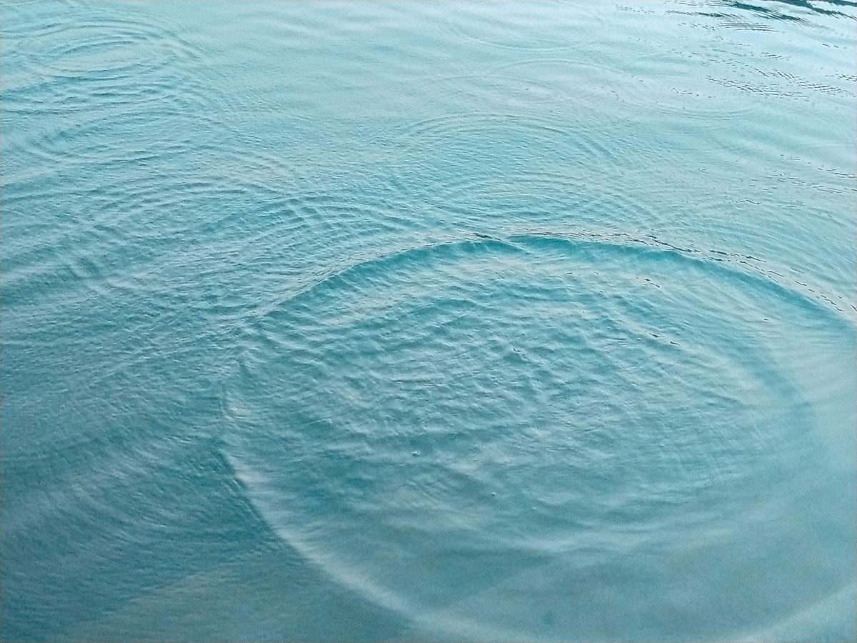 微微掀起波澜的湖面