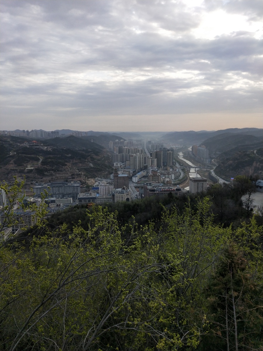 初春清晨延安凤凰山