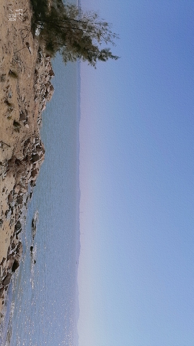 蓝色系治愈背景墙海边