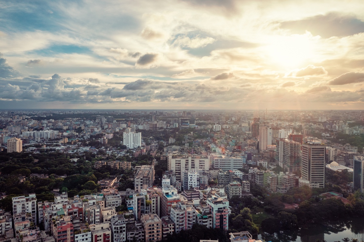 孟加拉国首都达卡市航拍