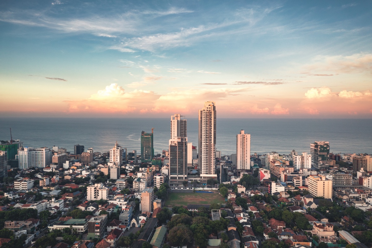 一带一路南亚岛国斯里兰卡科伦坡城市风光其中科伦坡港口城莲花塔等