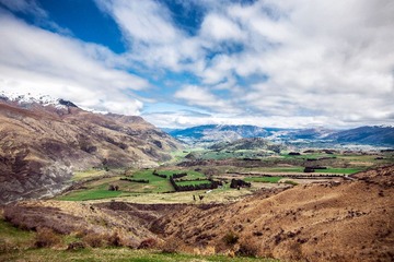 Landscape from Wanaka to Queenstown, New Zealand
