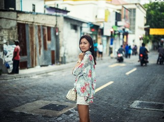 in the street