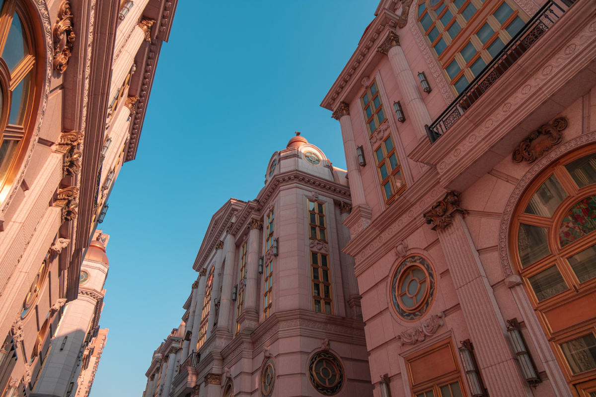 上海中欧街日落时分