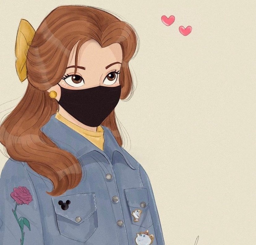 迪士尼公主戴口罩也依然beautiful