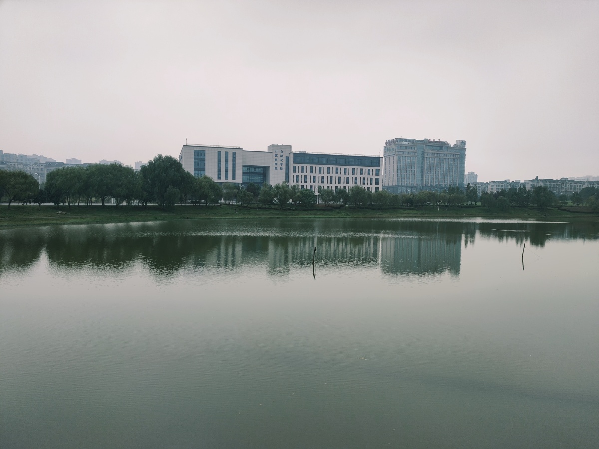 中南大学，南院荷池，亭子，新校区天鹅湖 倒影 阴天，清秋，寂寥