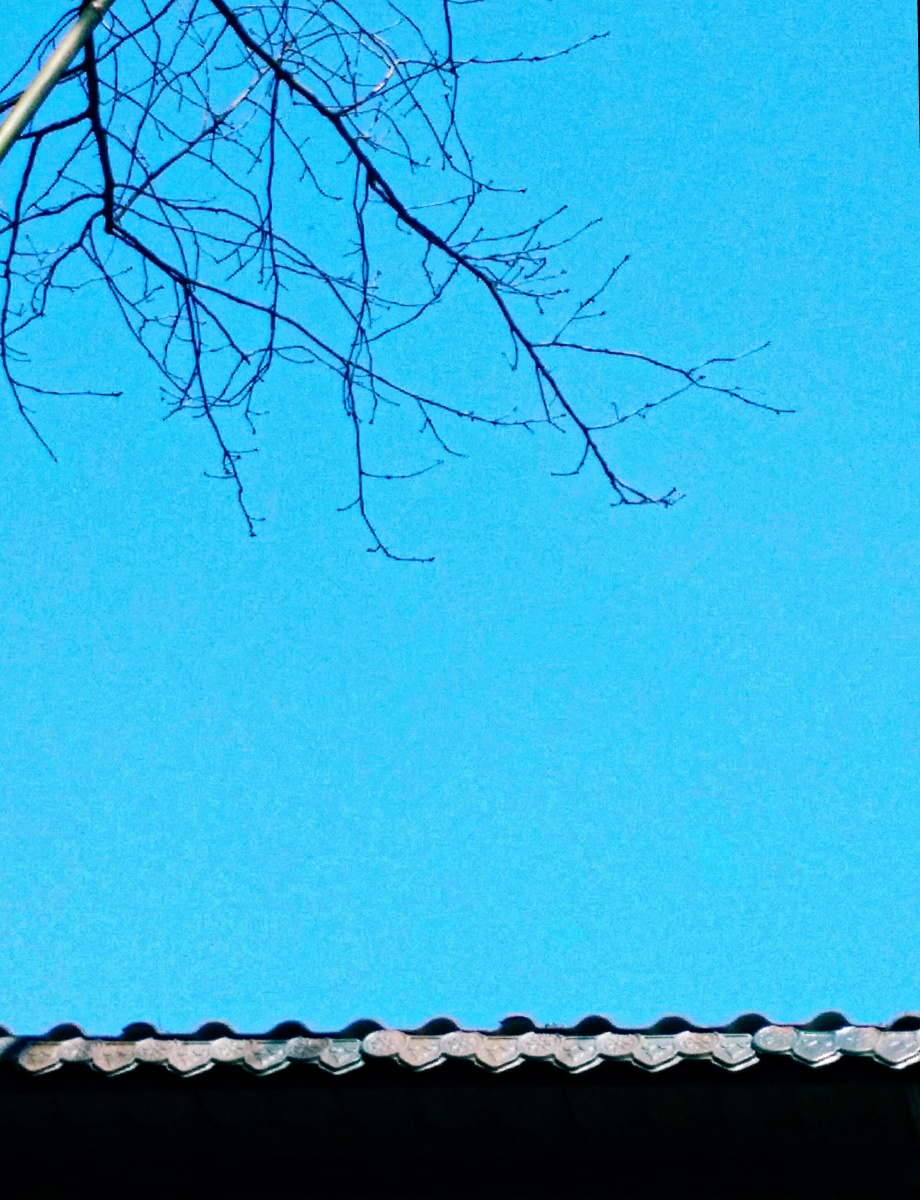 极简的靛蓝色天空 - _空谷幽兰_ - 图虫