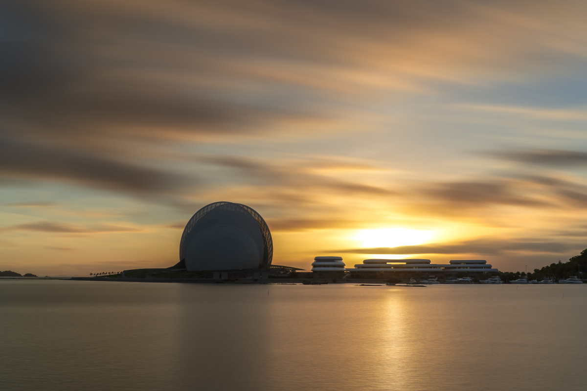 珠海歌剧院日月贝日出