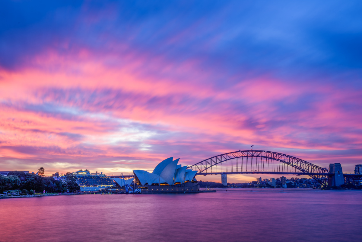 蓝调悉尼歌剧院与海港大桥