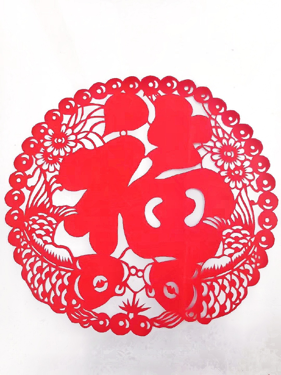 中国非遗文化剪纸一把剪刀一张纸表达喜怒哀乐