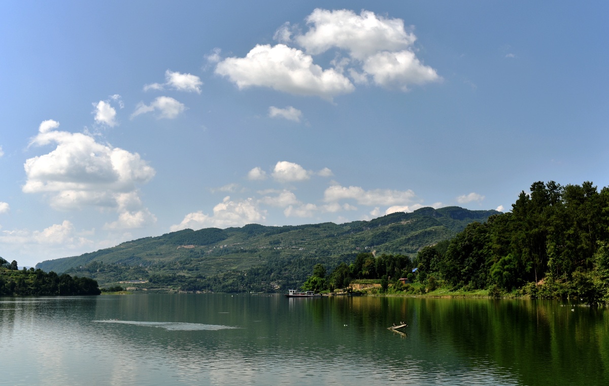 中国贵州·思南 | 白鹭湖·蓝天白云·旅游观光