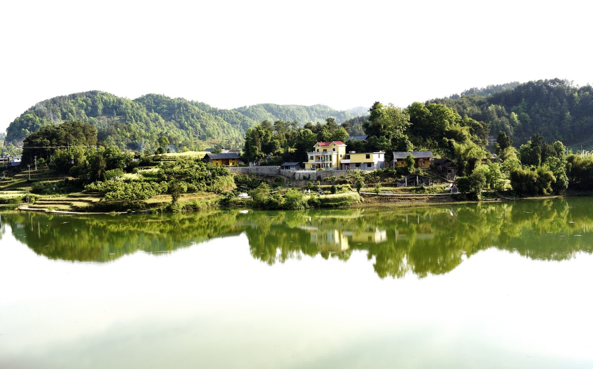 水岸人家美丽乡村旅游摄影贵州思南白鹭湖