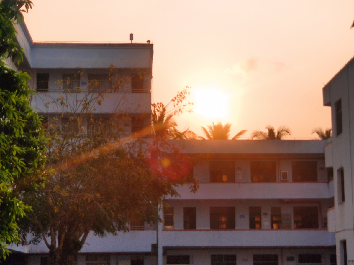 夕阳下的校园如此美丽你见过吗