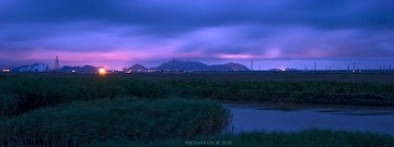 海塘工地的夜晚