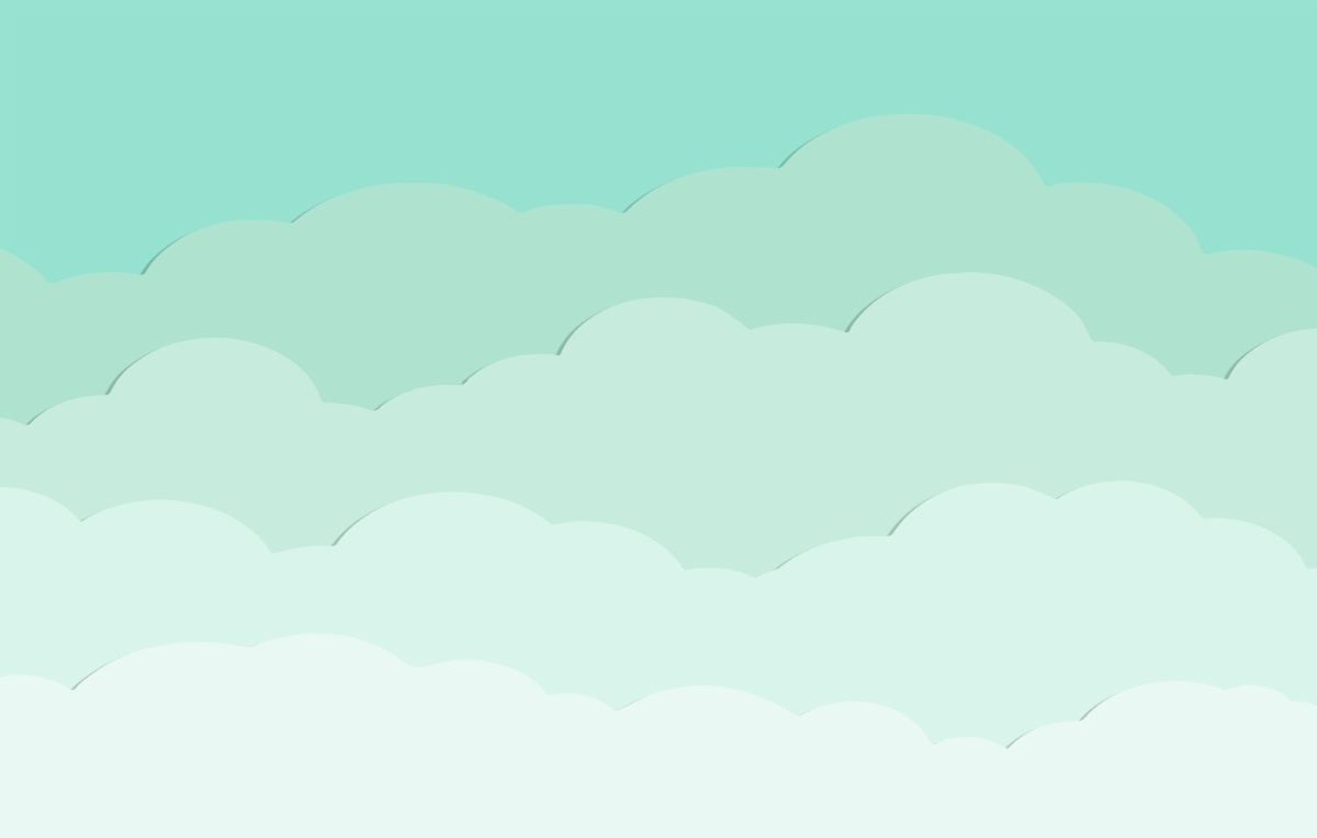 板绘蓝绿色调小清新拼贴装饰设计图案