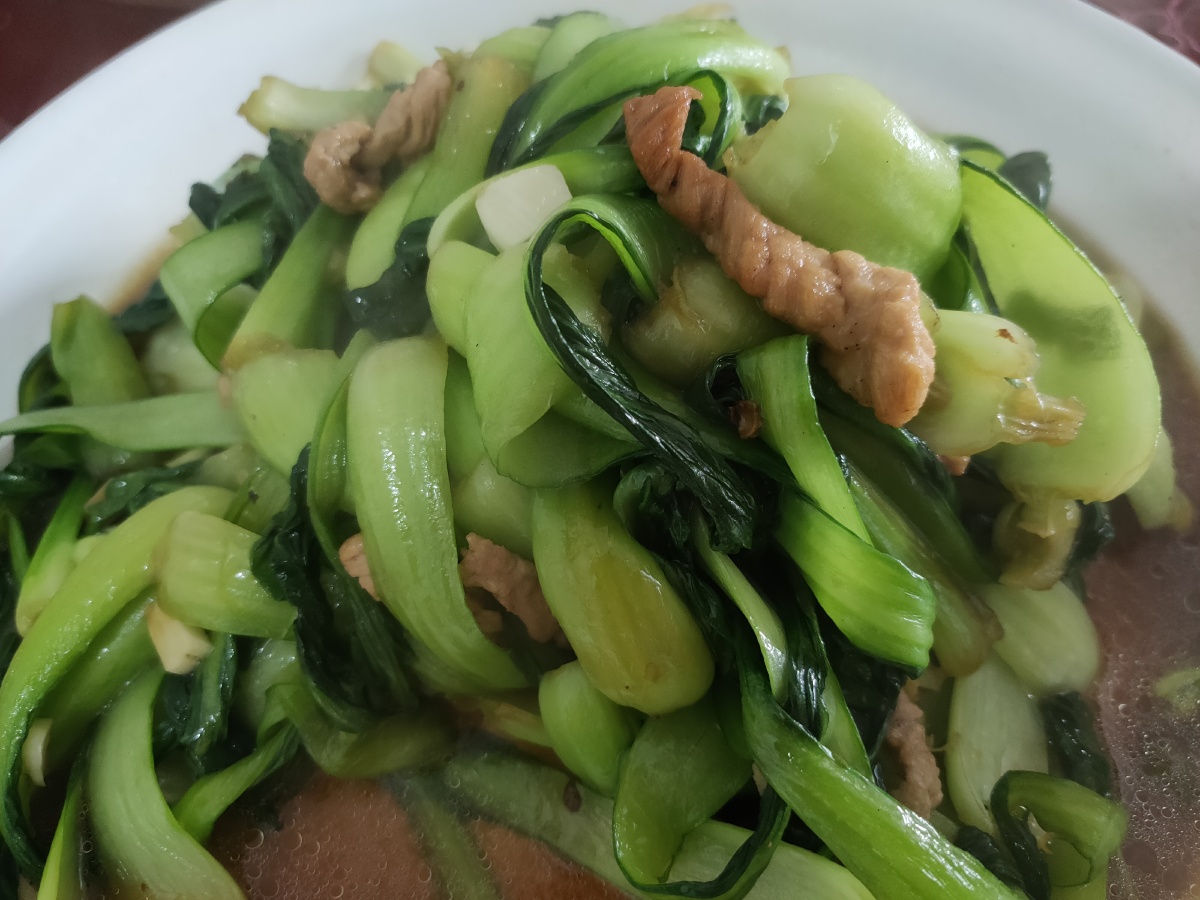 大东北肉丝扒油菜